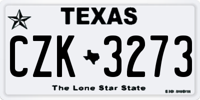TX license plate CZK3273