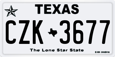 TX license plate CZK3677