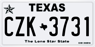 TX license plate CZK3731