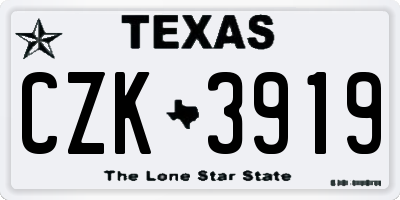 TX license plate CZK3919