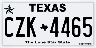 TX license plate CZK4465