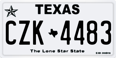 TX license plate CZK4483