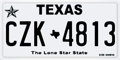 TX license plate CZK4813