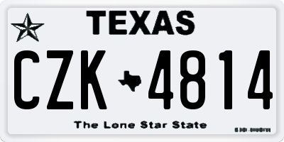 TX license plate CZK4814