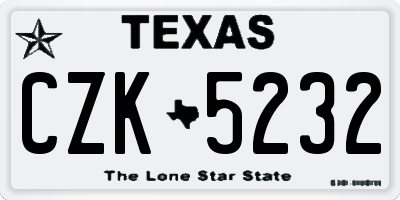 TX license plate CZK5232
