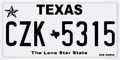 TX license plate CZK5315