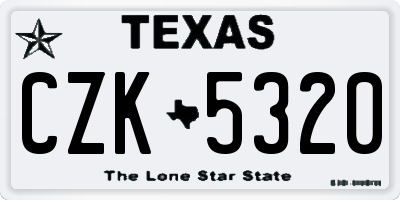 TX license plate CZK5320