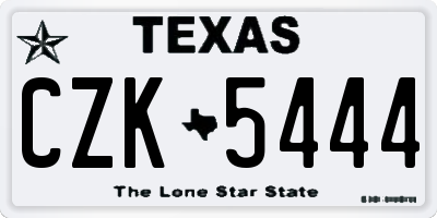 TX license plate CZK5444
