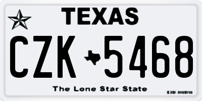 TX license plate CZK5468
