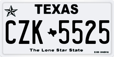 TX license plate CZK5525