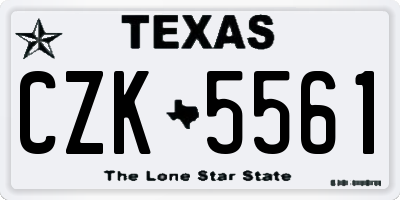 TX license plate CZK5561