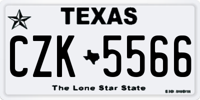 TX license plate CZK5566