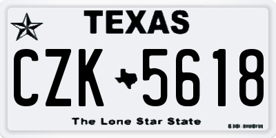 TX license plate CZK5618
