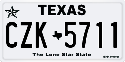 TX license plate CZK5711