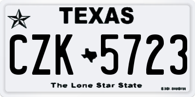 TX license plate CZK5723