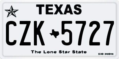 TX license plate CZK5727