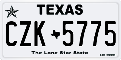 TX license plate CZK5775