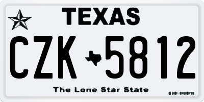 TX license plate CZK5812