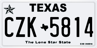 TX license plate CZK5814