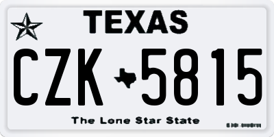 TX license plate CZK5815