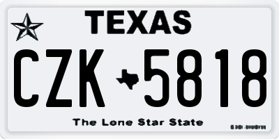TX license plate CZK5818