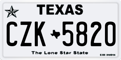 TX license plate CZK5820