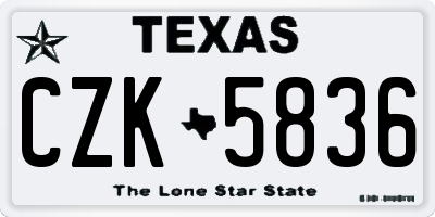 TX license plate CZK5836