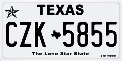 TX license plate CZK5855
