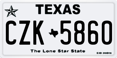 TX license plate CZK5860