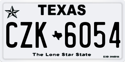 TX license plate CZK6054