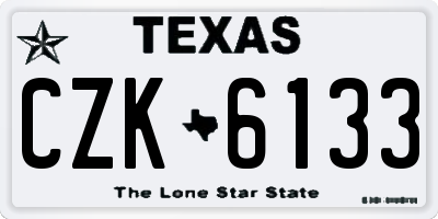 TX license plate CZK6133