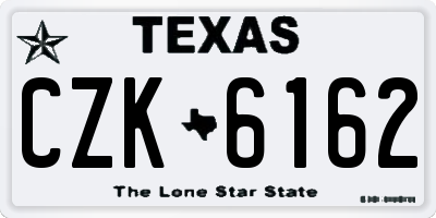 TX license plate CZK6162