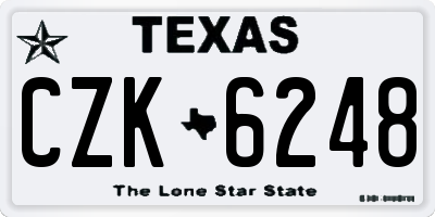 TX license plate CZK6248