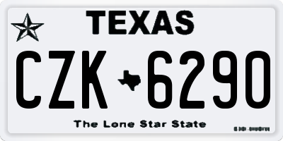 TX license plate CZK6290