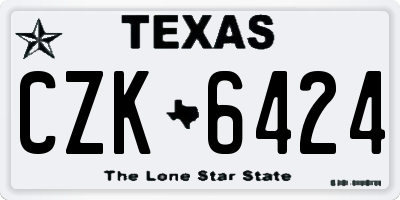 TX license plate CZK6424