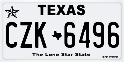 TX license plate CZK6496
