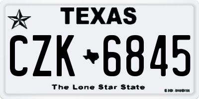 TX license plate CZK6845