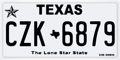 TX license plate CZK6879
