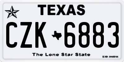 TX license plate CZK6883