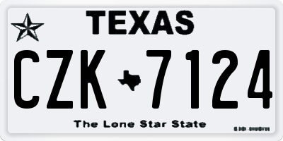 TX license plate CZK7124