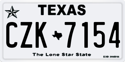 TX license plate CZK7154