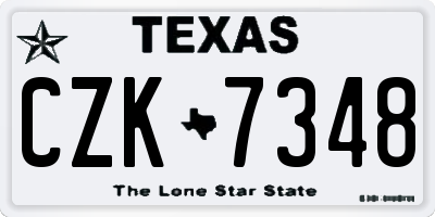 TX license plate CZK7348