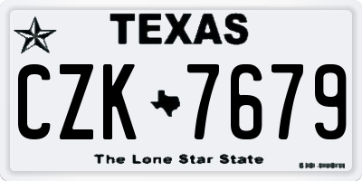 TX license plate CZK7679
