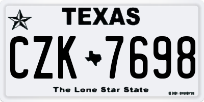 TX license plate CZK7698