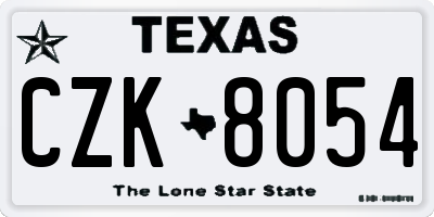 TX license plate CZK8054