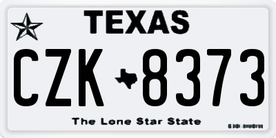 TX license plate CZK8373