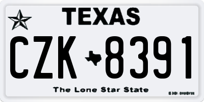 TX license plate CZK8391