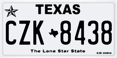 TX license plate CZK8438