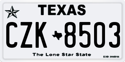 TX license plate CZK8503