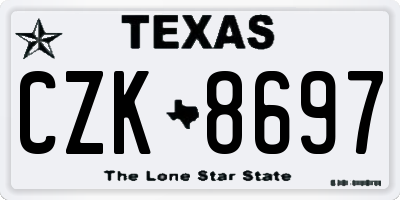 TX license plate CZK8697